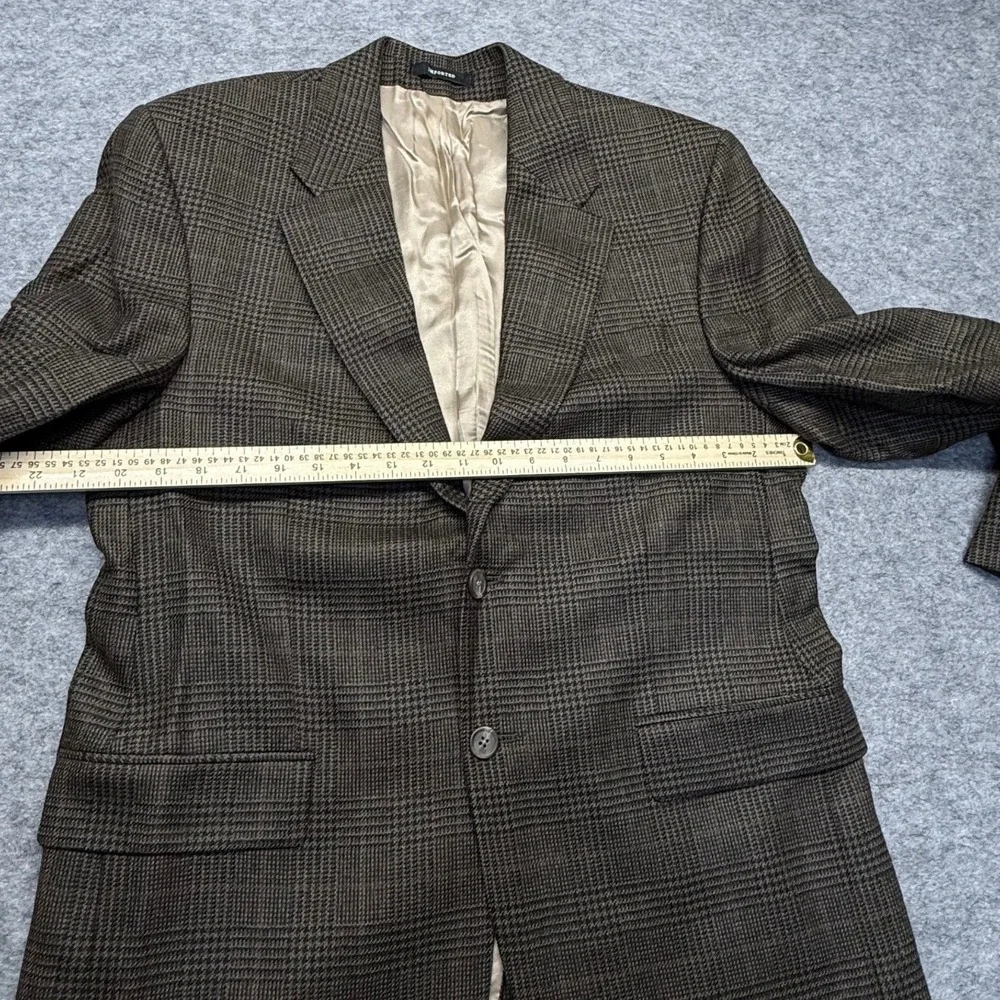 Lauren Ralph Lauren Blazer Mens 40R Glen Plaid 100% Wool Brown Sport Coat Jacket
